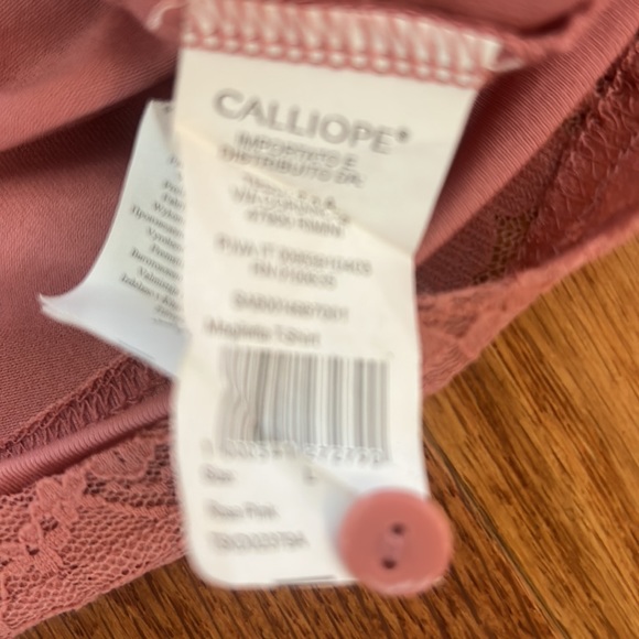 CALLLIOP LACE PINK CROPPED TOP LONG SLEEVES HIGH NECK BUTT BACK - Picture 8 of 8